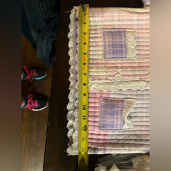 Grannie quilted pink purple baby coat jacket with matching bib 12-18 months - Picture 10 of 13